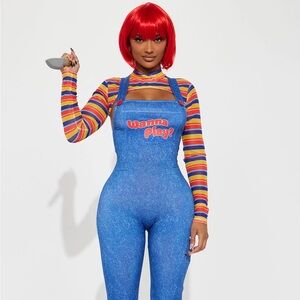 “Chucky” Wanna Play Evil Doll Jumpsuit 4 Piece Costume Set